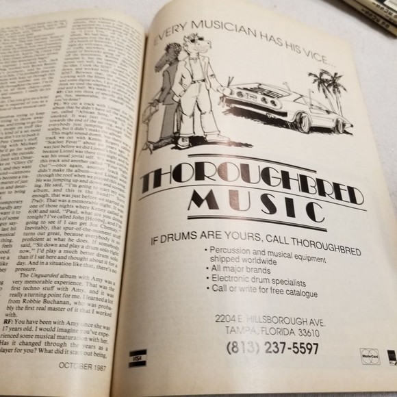 Oct. 1987 Modern Drummer Mag Narada Michael Wilson, Al Jackson, Neil Peart back - Picture 9 of 9